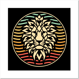 Vintage Lion Polygon Animal Posters and Art